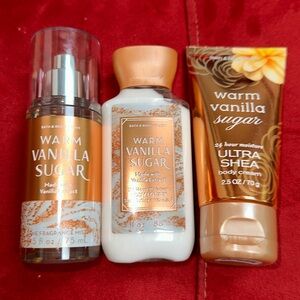 BBW 3pc travel size Warm Vanilla sugar shower gel